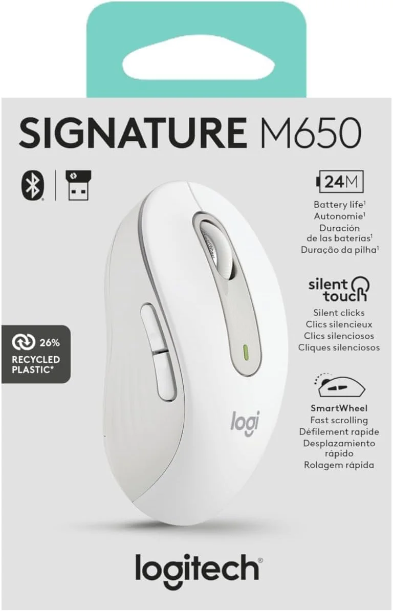 Logitech 910-006249 Logitech Signature M650 Large Wireless Mouse - Off White