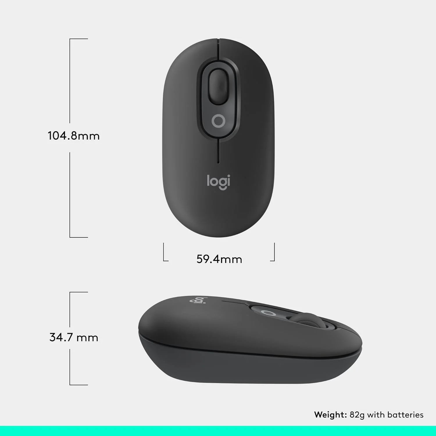 Logitech 910-007401 Logitech Pop Mouse With Emoji - Graphite view 2