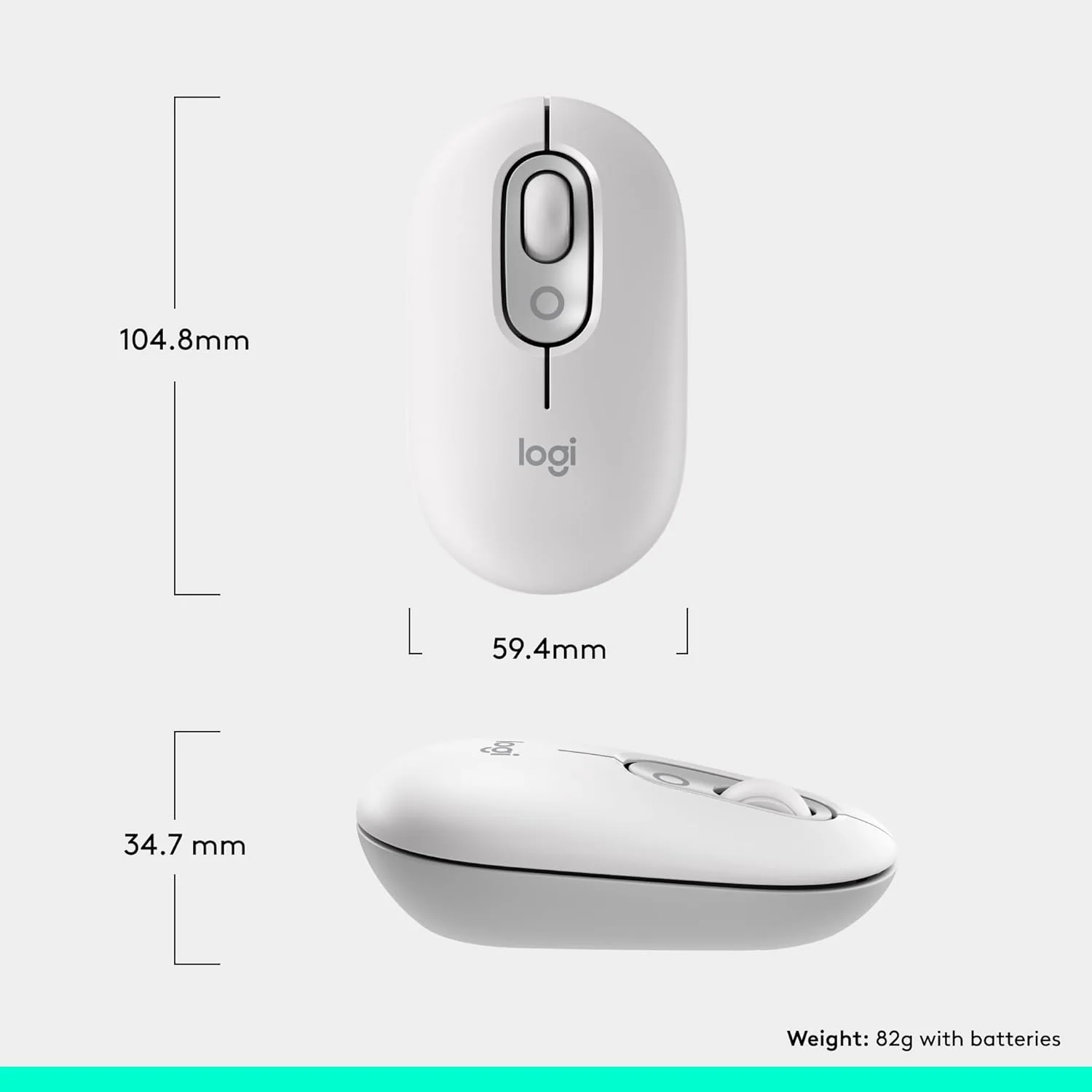Logitech 910-007400 Logitech Pop Mouse With Emoji - Off White view 3