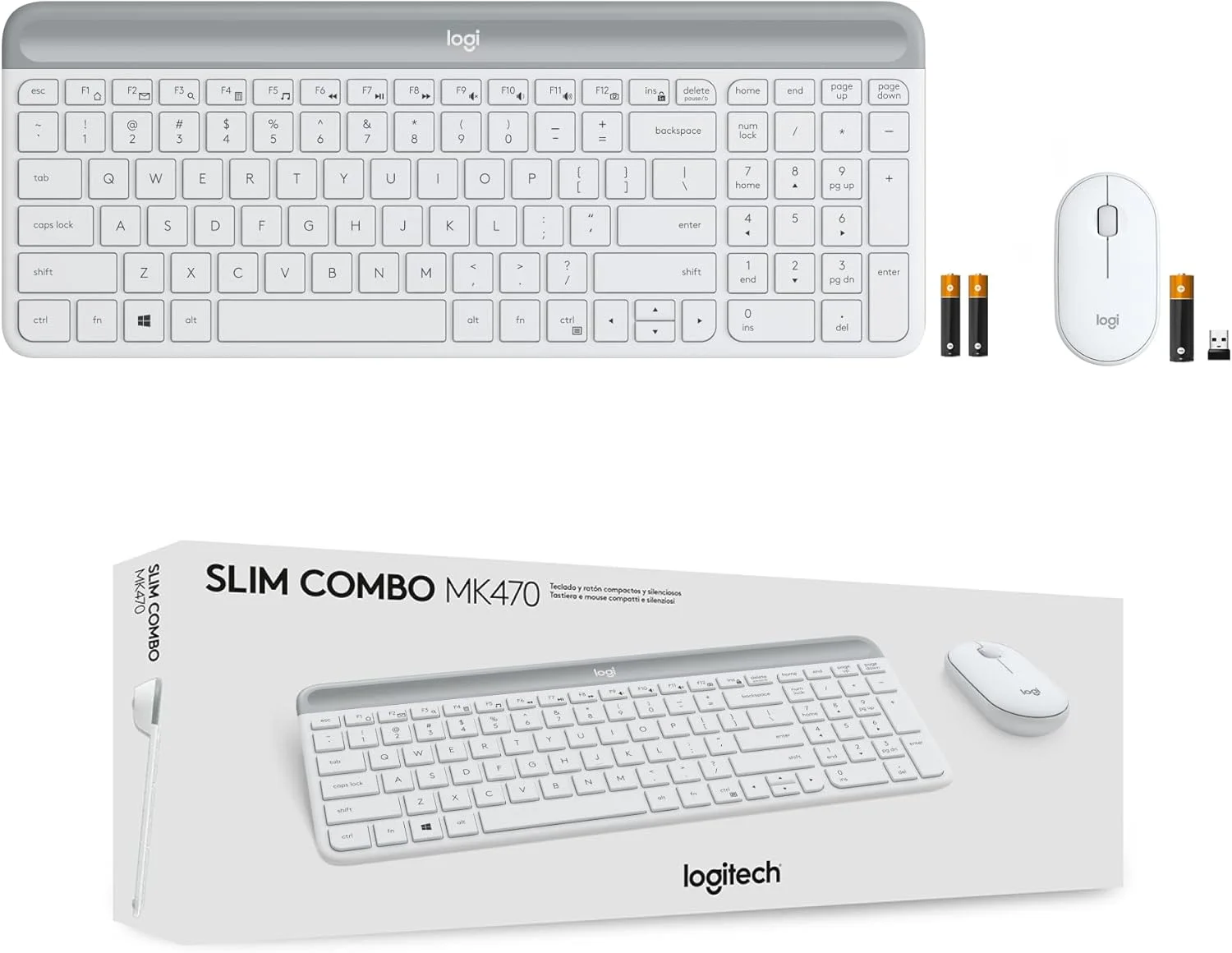 Logitech 920-009183 Logitech MK470 Wireless Slim Combo - Off White