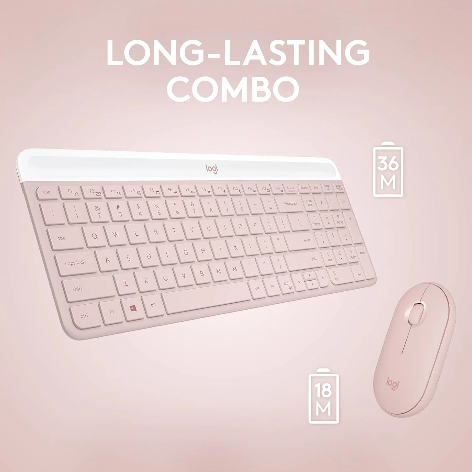 Logitech 920-011326 Logitech MK470 Wireless Slim Combo - Rose