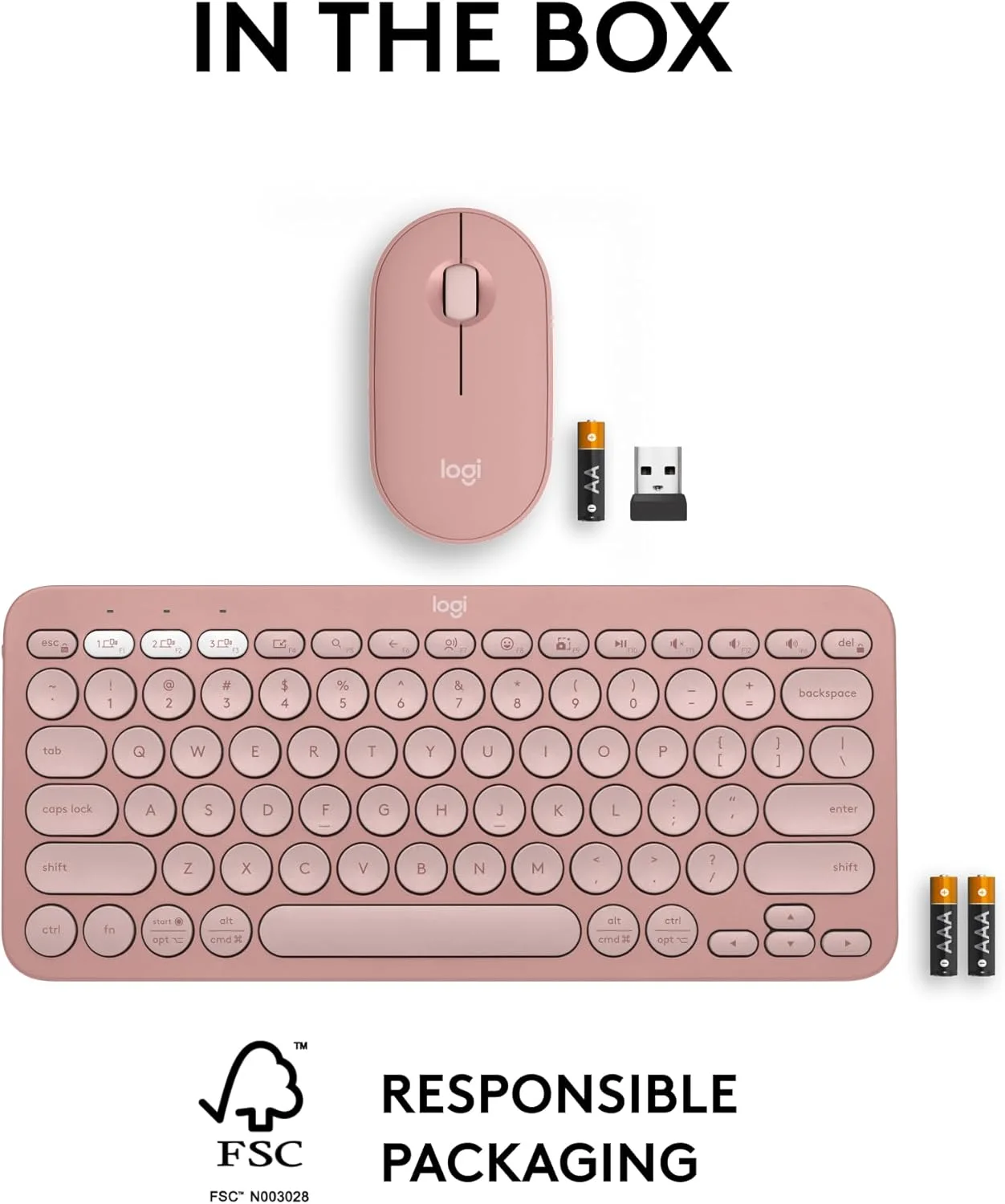 Logitech 920-012189 Logitech Pebble 2 Wireless Combo - Tonal Rose