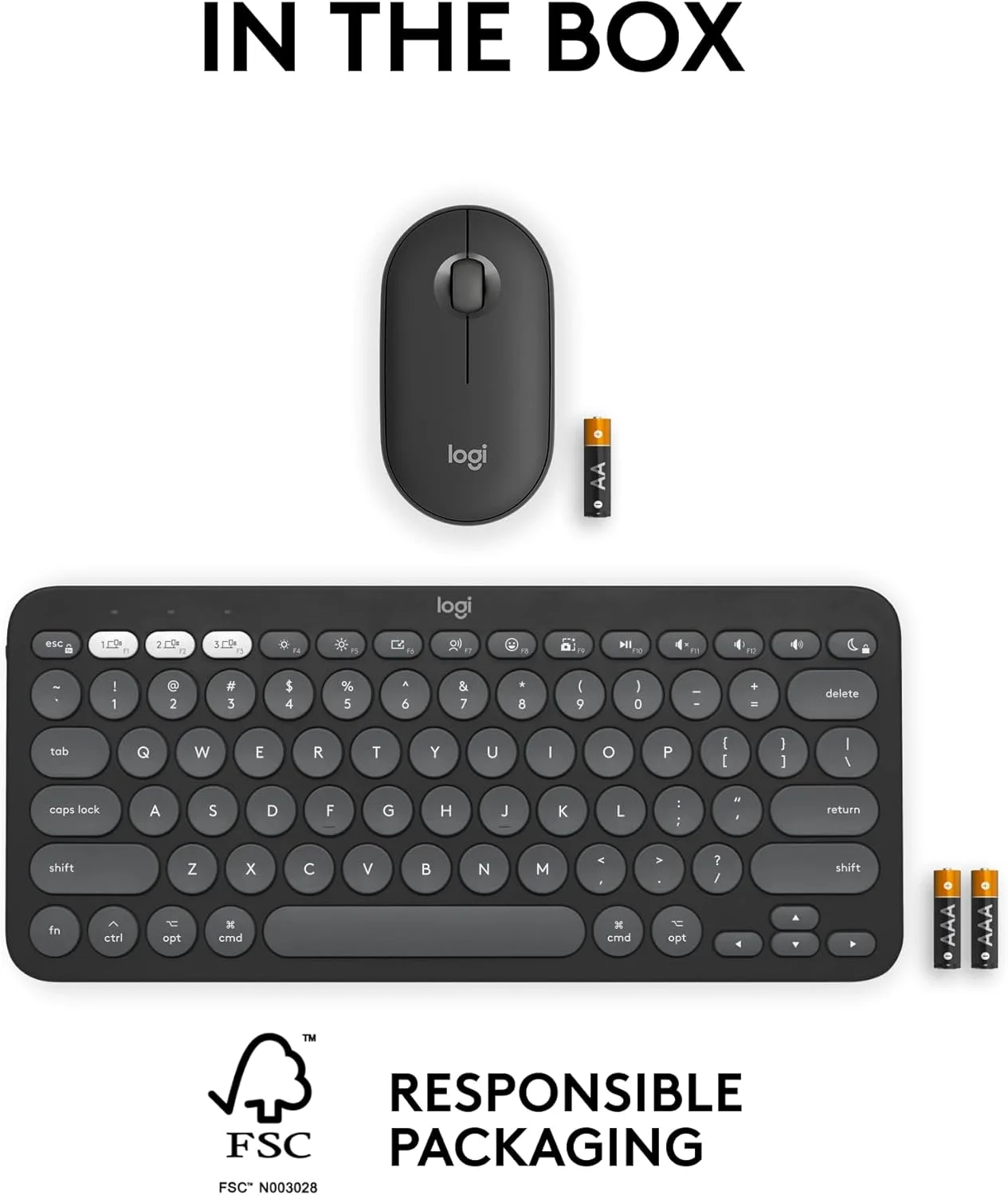 Logitech 920-012187 Logitech Pebble 2 Wireless Combo - Tonal Graphite