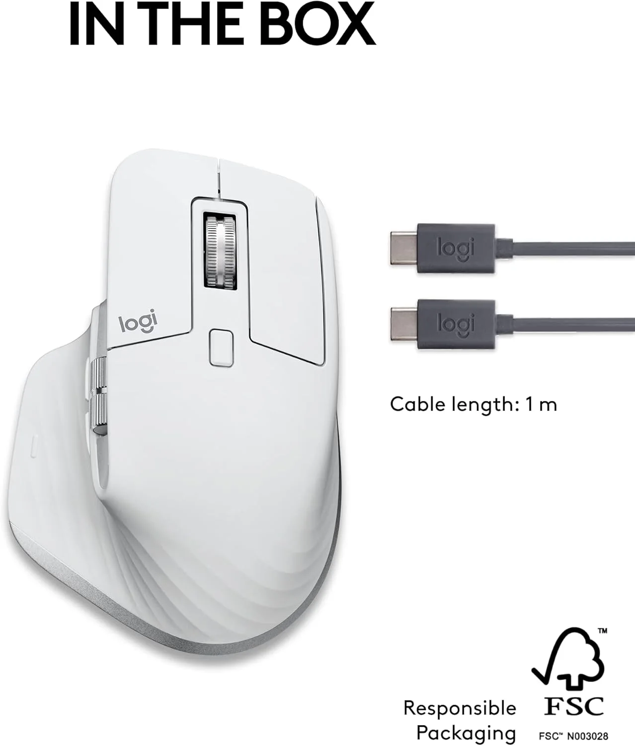Logitech 910-006574 Logitech MX Master 3S For Mac Wireless Mouse - Pale Grey view 4