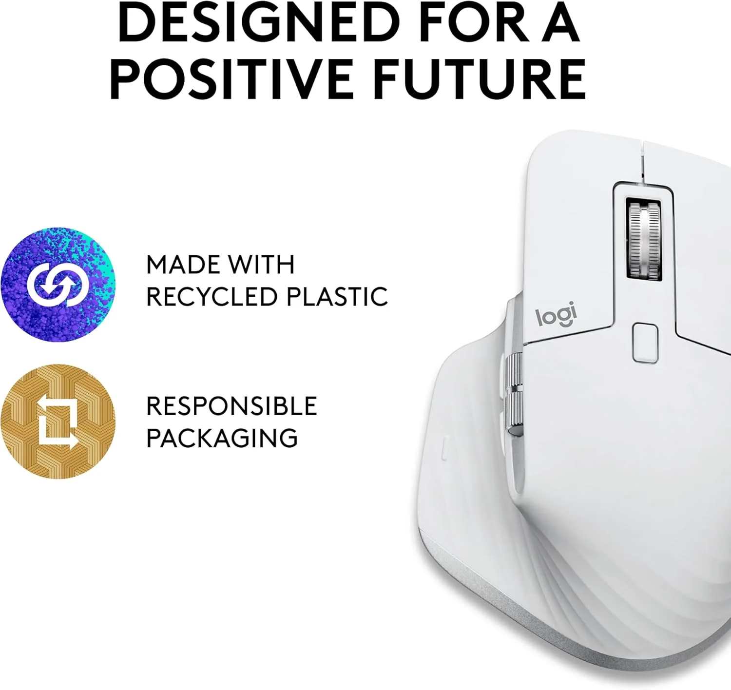 Logitech 910-006574 Logitech MX Master 3S For Mac Wireless Mouse - Pale Grey view 2