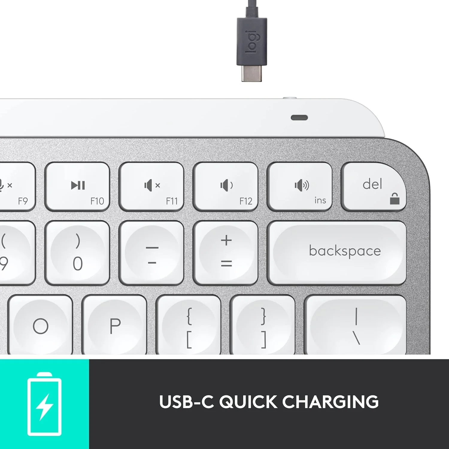 Logitech 920-010528 Logitech MX Keys Mini for Mac Wireless Keyboard - Pale Grey view 3