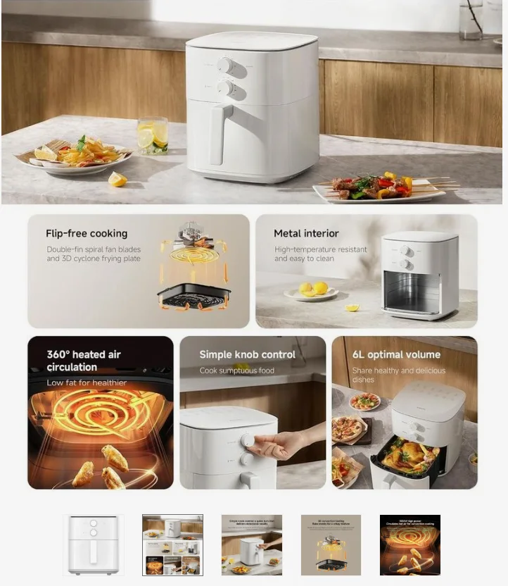 Xiaomi BHR8589GB Xiaomi Air Fryer Essential 6L GB view 3
