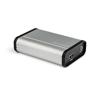 Startech.Com HDMI to USB C Video Capture Device StarTech.com Video Capturing Device - External - TAA Compliant - Functions: Video Capturing - 1920 x 1080 - MPEG-4, H.264 - HDMI - USB - Audio Line In - 1 Each - Android, PC, Linux - Windows 7, Windows 8, Windows 8.1, Windows 10, Windows 11, Mac OS X 10.11 El Capitan, Mac OS X 10.12 Sierra, Mac OS X 10.13 High Sierra, Mac OS X 10.14 Mojave, Mac OS X 10.15 Catalina, Mac OS X 11.0 Big Sur, ... Supported Operating System
