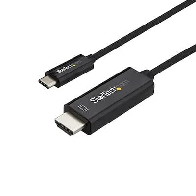 Startech.Com 2M CABLE USB C TO HDMI 4K60HZ - BLACK StarTech.com 6ft (2m) USB C to HDMI Cable - 4K 60Hz USB Type C DP Alt Mode to HDMI 2.0 Video Display Adapter Cable - Works w/Thunderbolt 3 - Cable for Chromebook, Projector, MacBook, Workstation, iPad Pro, MacBook Pro - First End: 1 x 24-pin USB Type C Thunderbolt 3 - Male - Second End: 1 x 19-pin HDMI Digital Audio/Video - Male - Supports up to3840 x 2160 - Black