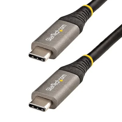 Startech.Com 6FT USB C CABLE 5GBPS 100W 5A PD StarTech.com 2 m USB-C Data Transfer Cable - Cable for Notebook, Phone, Dock, MacBook Pro, iPad Pro, Mobile Device, Wall Charger - 5 Gbit/s - Shielding - Nickel Plated Connector - 30/32 AWG - Grey