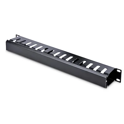 Startech.Com 1U Finger Duct Cable Manager w/ Cover StarTech.com 1U Horizontal Finger Duct Rack Cable Management Panel with Cover - Cable Management Panel - 1U Rack Height x 19" Panel Width - Steel