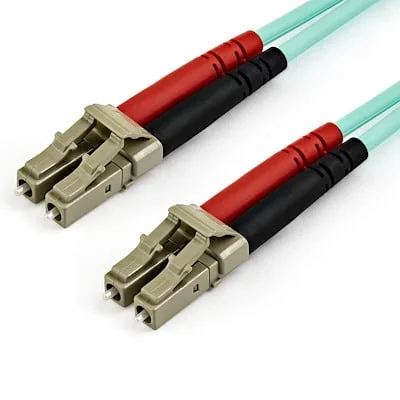 Startech.Com Cable - 15m OM4 LC/LC Fiber Optical Cord StarTech.com 15m (50ft) LC/UPC to LC/UPC OM4 Multimode Fiber Optic Cable, 50/125ï¿½m LOMMF/VCSEL Zipcord Fiber, 100G, LSZH Fiber Patch Cord - Cable for Network Device - First End: 2 x LC Network - Male - Second End: 2 x LC Network - 100 Gbit/s - Patch Cable - 50/125 µm - Aqua
