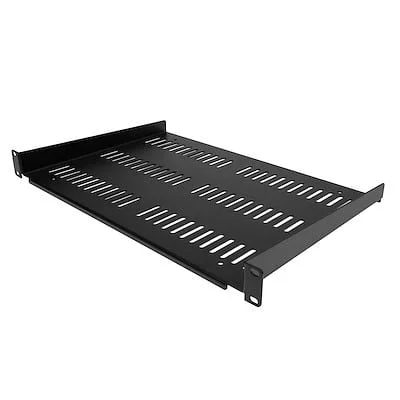 Startech.Com 1U Vented Rack Shelf - 12 in (30.5cm) De StarTech.com Universal 1U Rack-mountable Rack Shelf for Server, Networking, Modem, Wireless Access Point - 482.60 mm Rack Width - Black - Cold Rolled Steel - 25.04 kg Static/Stationary Weight Capacity