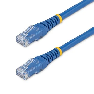 Startech.Com 10 ft Blue Molded Cat6 UTP Patch Cable StarTech.com C6PATCH10BL 3.05 m Category 6 Network Cable - 1 Each - Cable for Network Device, Workstation - First End: 1 x RJ-45 Network - Male - Second End: 1 x RJ-45 Network - Male - 10 Gbit/s - Patch Cable - Gold Plated Connector - CMG - 24 AWG - Blue