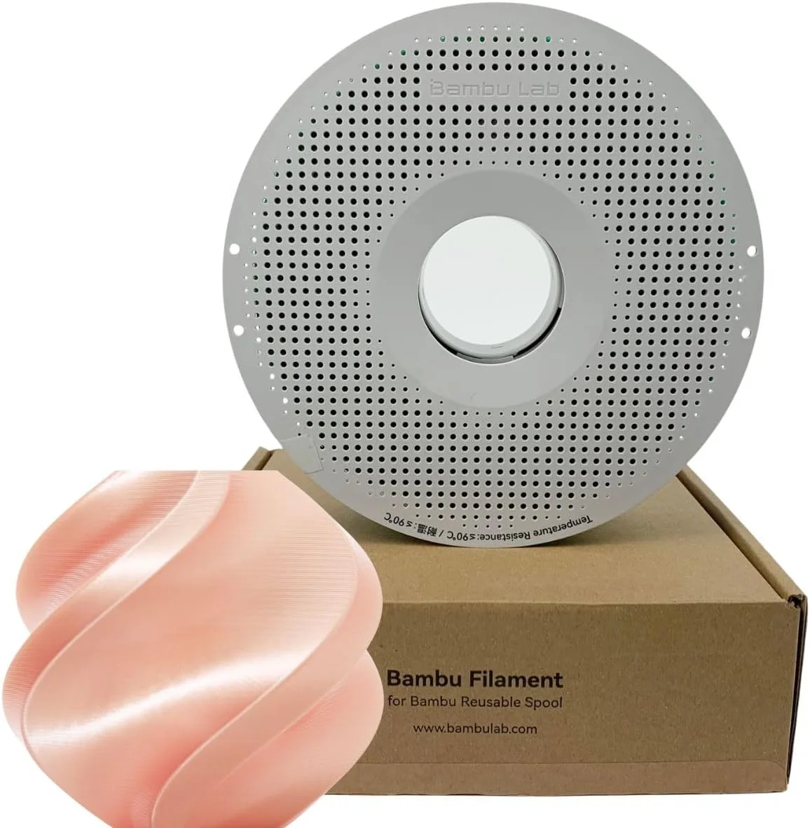 Bambu Lab A06-R2-1.75-1000-SPL Bambu PLA Silk+ - Pink - with Bambu Reusable Spool view 2