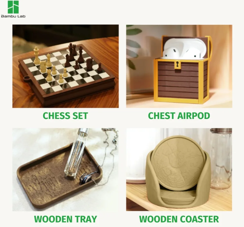 Bambu Lab A16-R0-1.75-1000-SPL Bambu PLA Wood - Rosewood - with Bambu Reusable Spool view 4