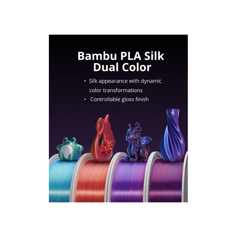 Bambu Lab A05-T1-1.75-1000-SPL Bambu PLA Silk - Gilded Rose (Pink-Gold) - with Bambu Reusable Spool view 3