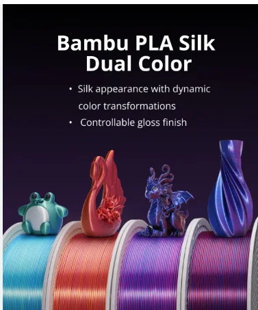 Bambu Lab A05-T3-1.75-1000-SPL Bambu PLA Silk - Neon City (Blue-Magenta) - with Bambu Reusable Spool view 3
