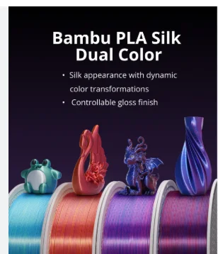 Bambu Lab A05-T2-1.75-1000-SPL Bambu PLA Silk - Midnight Blaze (Blue-Red) - with Bambu Reusable Spool view 3