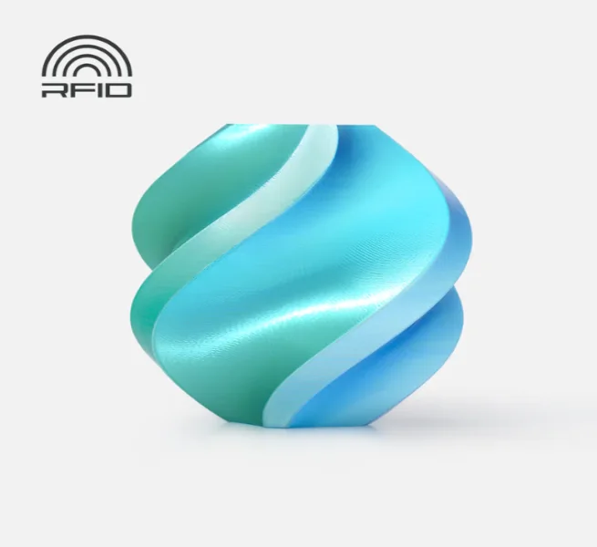 Bambu Lab A05-T4-1.75-1000-SPL Bambu PLA Silk - Blue Hawaii (Blue-Green) - with Bambu Reusable Spool