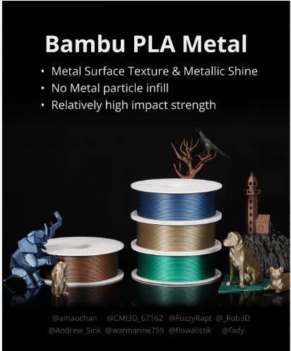Bambu Lab A02-G2-1.75-1000-SPL Bambu PLA Metal Filament - Oxide Green Metallic - with Bambu Reusable view 2