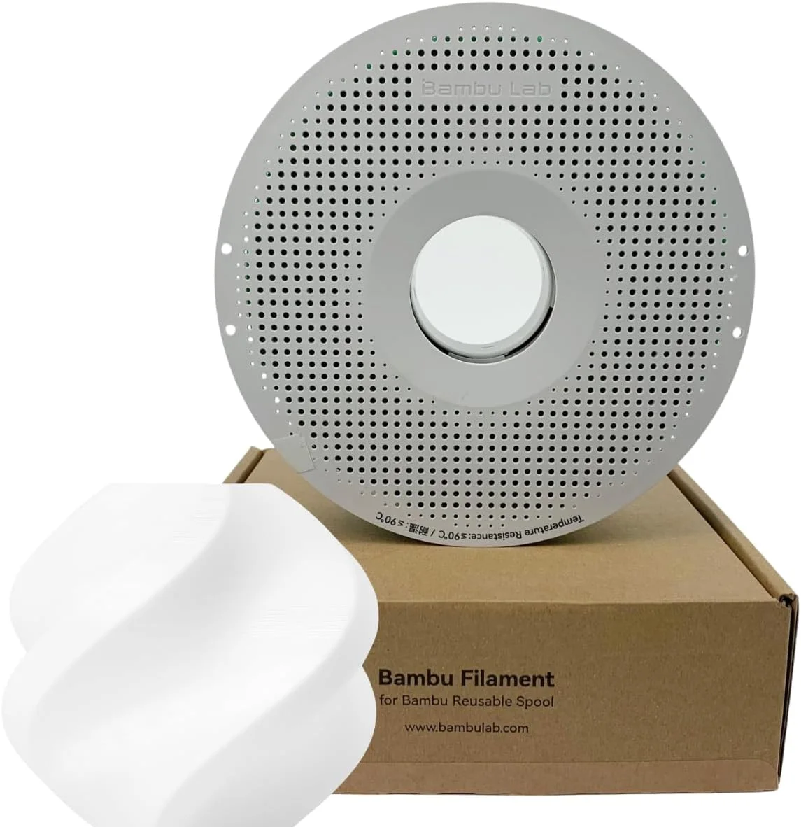 Bambu Lab U03-W1-1.75-1000-SPL Bambu TPU 90A - White - with Bambu Reusable Spool view 2