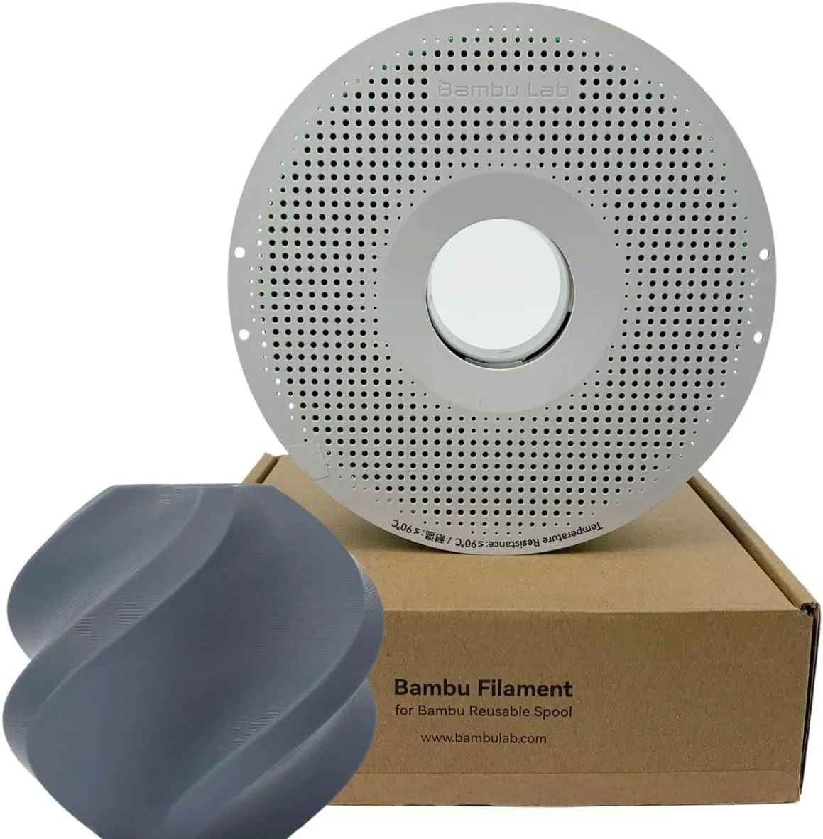 Bambu Lab A10-D0-1.75-1000-SPL Bambu PLA Tough+-Gray- with Bambu Reusable Spool view 2
