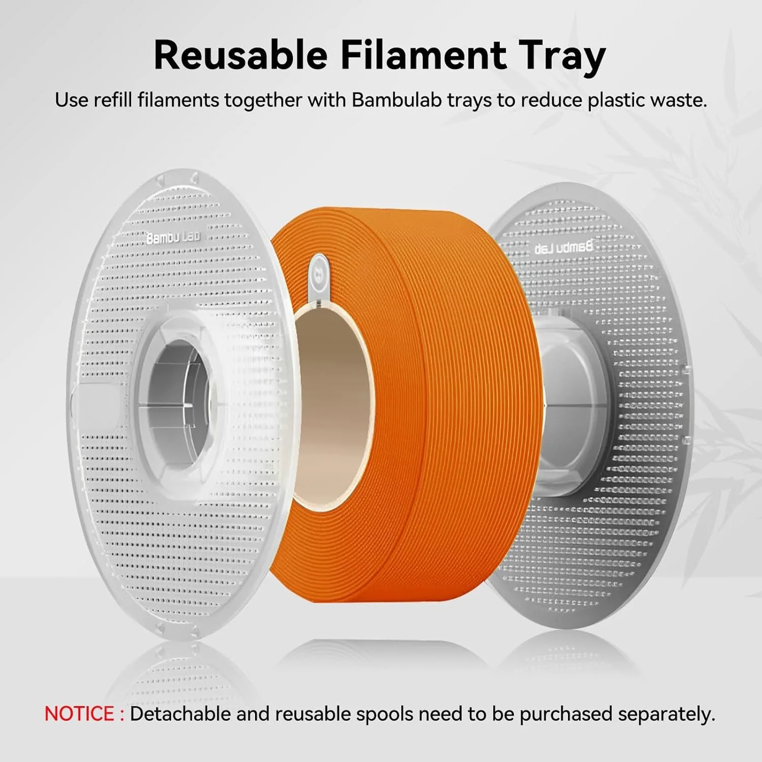 Bambu Lab A10-A0-1.75-1000-SPL Bambu PLA Tough+-Orange- with Bambu Reusable Spool view 2