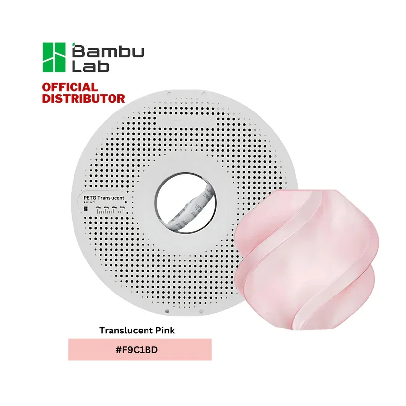 Bambu Lab G01-P1-1.75-1000-SPLFREE Bambu PETG Translucent Filament - Translucent Pink view 2