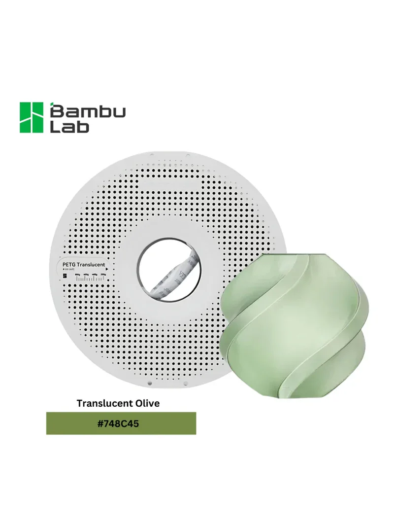 Bambu Lab G01-G0-1.75-1000-SPLFREE Bambu PETG Translucent Filament - Translucent Olive view 3
