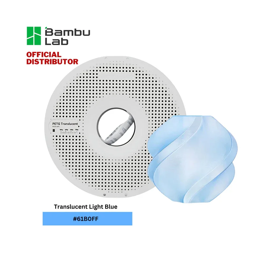 Bambu Lab G01-B0-1.75-1000-SPLFREE Bambu PETG Translucent Filament - Translucent Light Blue view 2