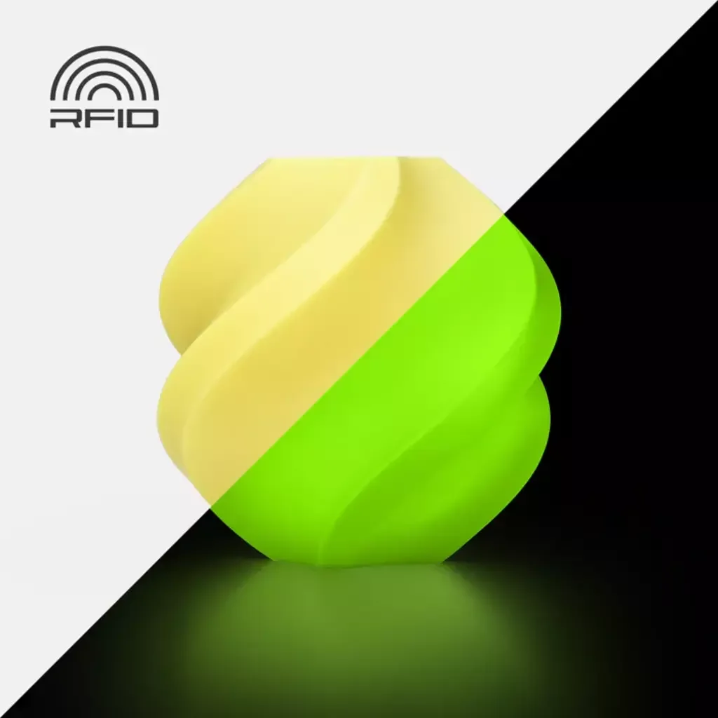 Bambu Lab A12-Y0-1.75-1000-SPL Bambu PLA Glow Filament - Glow Yellow-with Bambu Reusable Spool