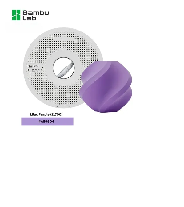 Bambu Lab A01-P4-1.75-1000-SPL Bambu PLA Matte Filament - Lilac Purple- with Bambu Reusable Spool view 2
