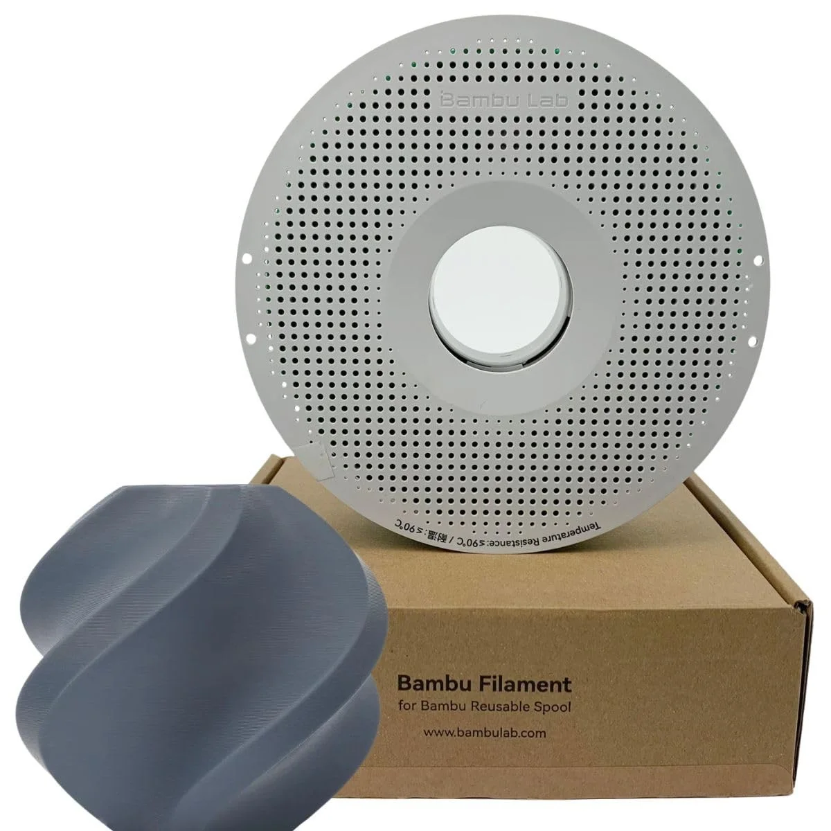 Bambu Lab A00-B1-1.75-1000-SPL Bambu PLA Basic Filament - Blue Gray - with Bambu Reusable Spool view 2