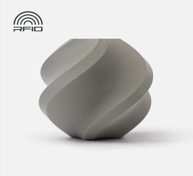 Bambu Lab A00-D0-1.75-1000-SPL Bambu PLA Basic Filament - Gray - with Bambu Reusable Spool