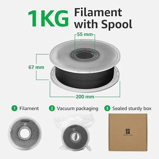 Bambu Lab A00-B8-1.75-1000-SPL Bambu PLA Basic Filament - Cyan - with Bambu Reusable Spool view 4