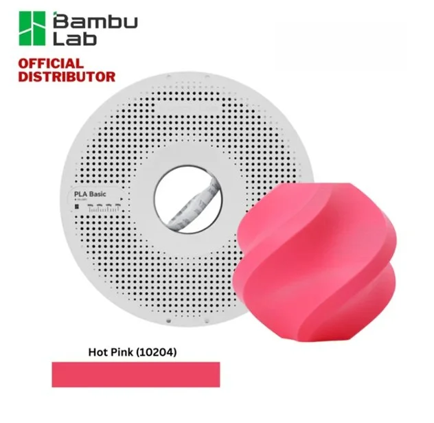 Bambu Lab A00-R3-1.75-1000-SPL Bambu PLA Basic Filament - Hot Pink - with Bambu Reusable Spool view 2