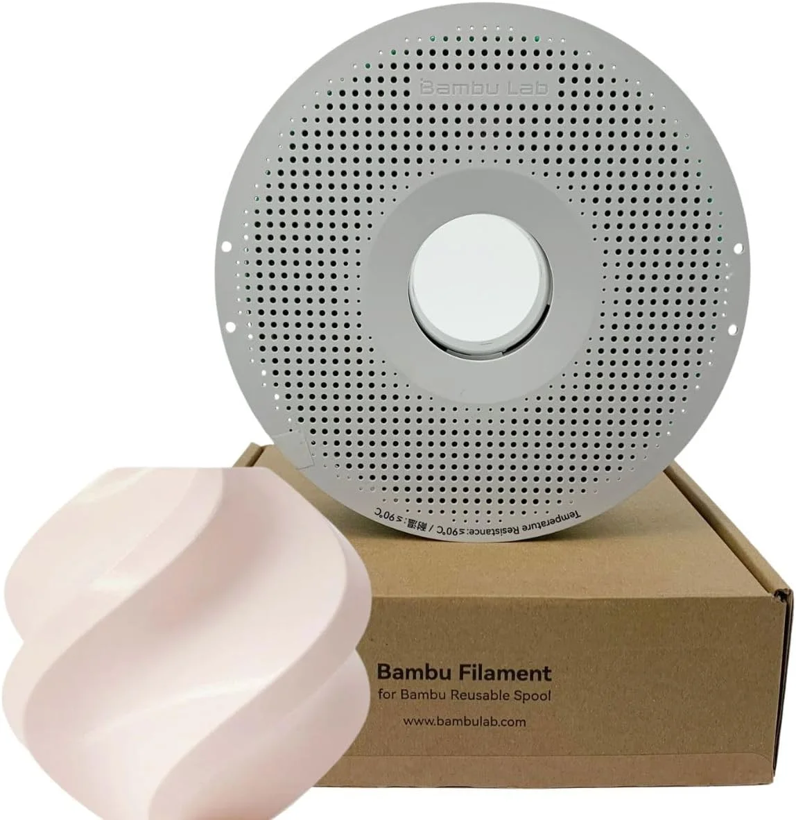 Bambu Lab A00-P0-1.75-1000-SPL Bambu PLA Basic Filament - Beige - with Bambu Reusable Spool view 2