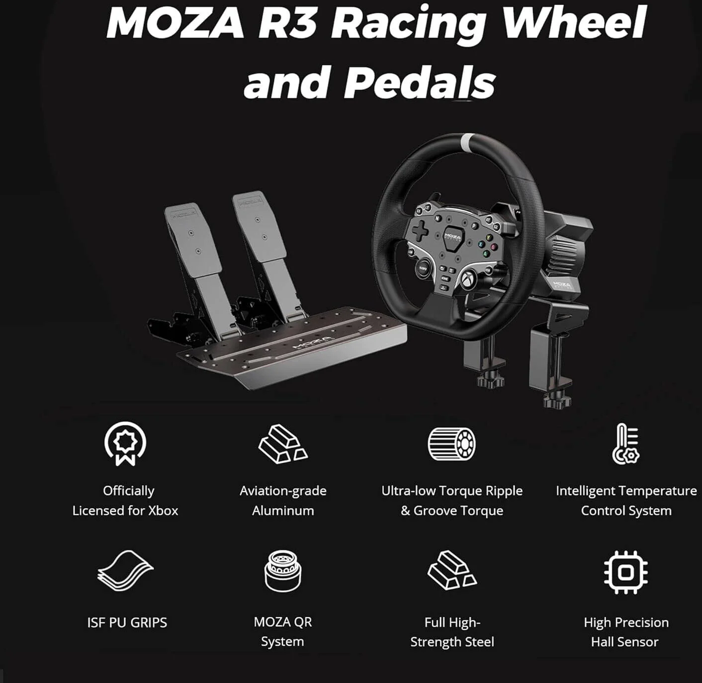 MOZA Racing RS053 MOZA Racing R3 Bundle Racing Wheel and Pedals for Xbox & PC