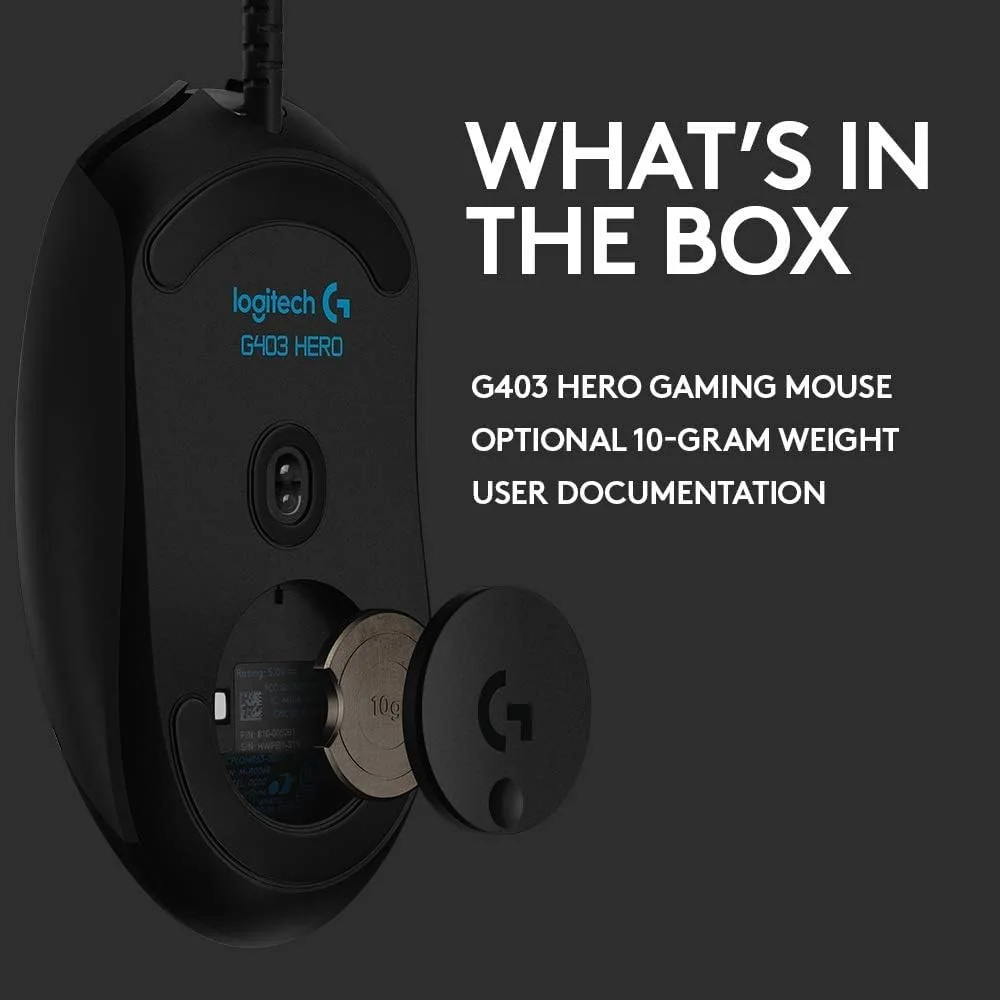 Logitech G403 Gaming Mouse With Hero 16K Sensor 910-005634 view 3