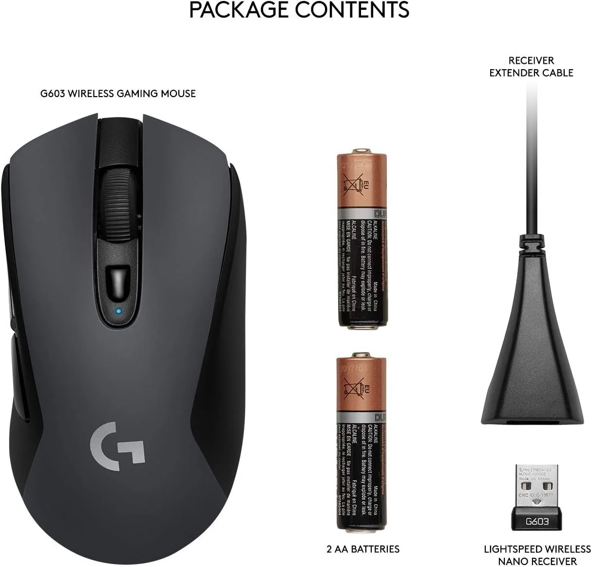 Logitech 910-005103 LOGITECH G603 LIGHTSPEED WIRELESS GAMING MOUSE(2Y) view 3