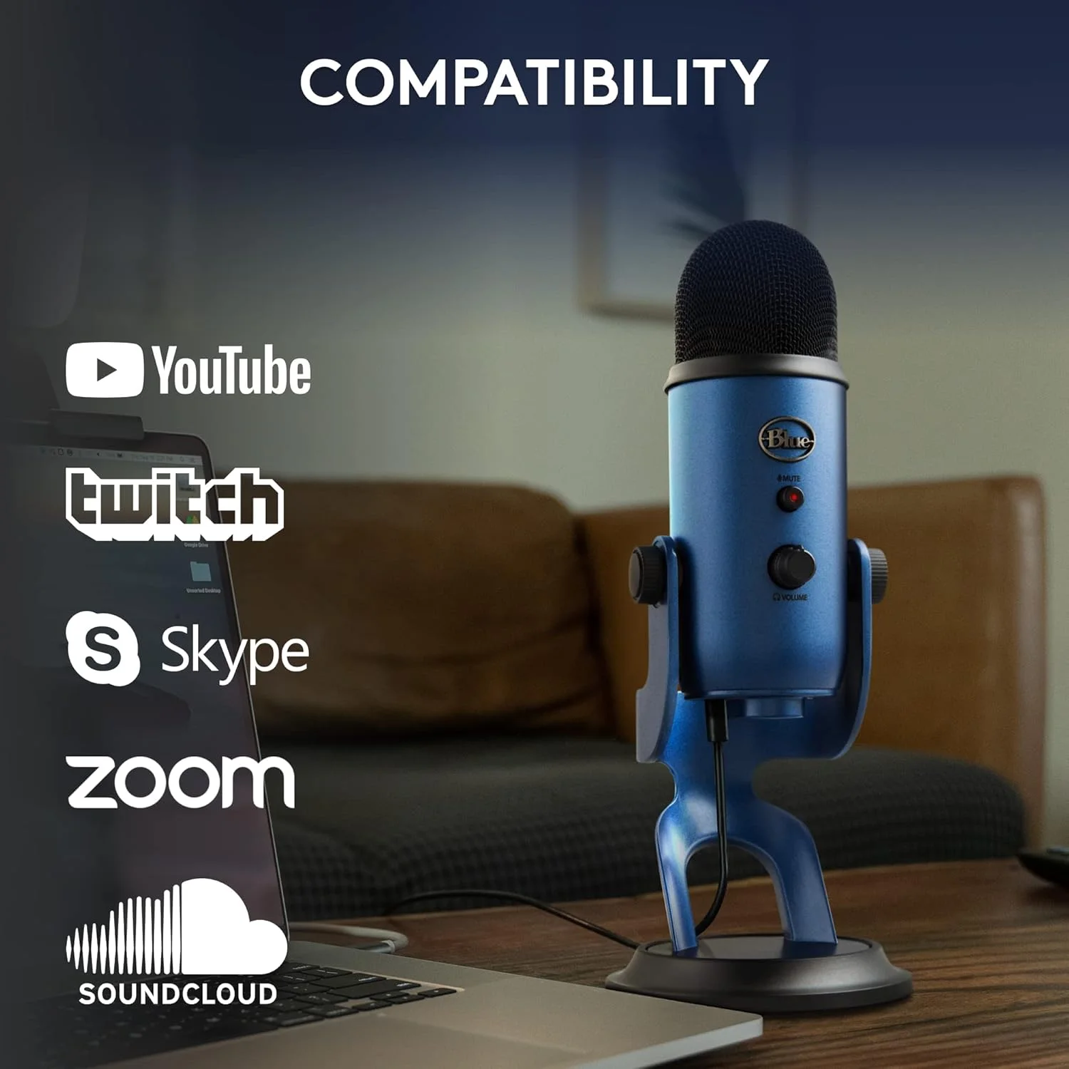 Logitech 988-000450 LOGITECH BLUE YETI USB MICROPHONE MIDNIGHT BLUE (2Y)