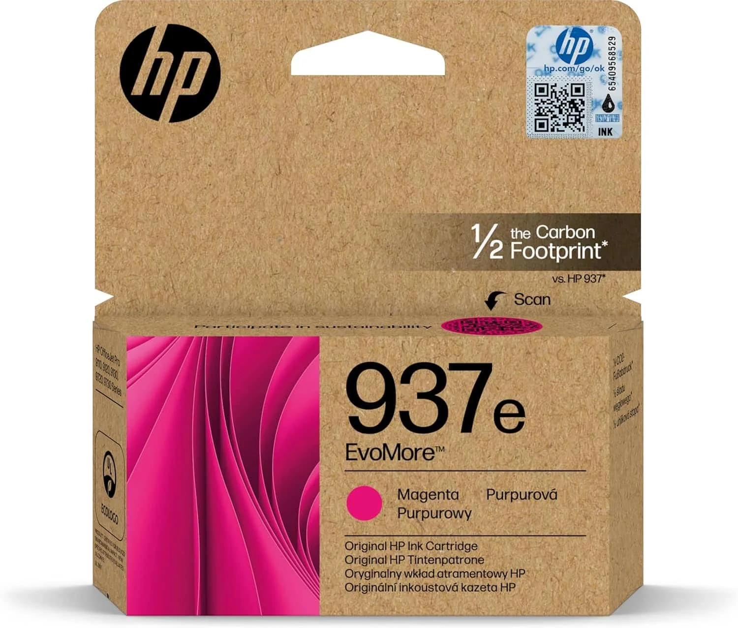 HP 937E EVOMORE MAG ORIGINAL INK CRTG HP EvoMore 937e Original Inkjet Ink Cartridge - Magenta Pack - 20 mL - 1650 Pages