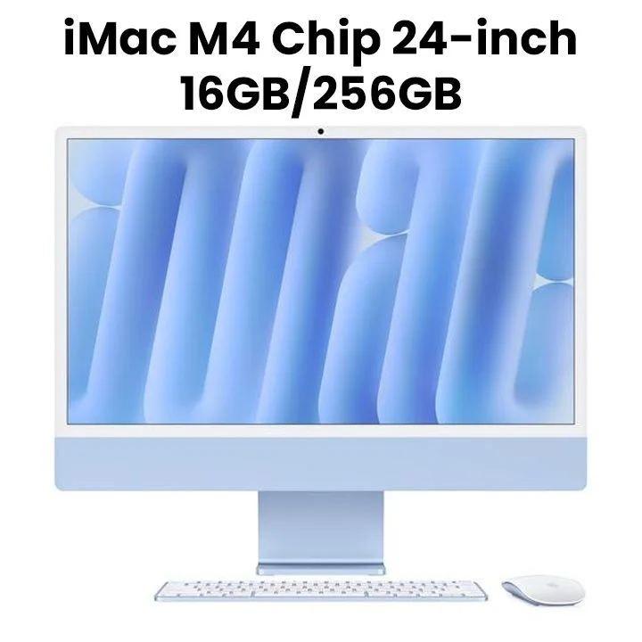Apple IMAC 24 BLU/8CCPU/8CGPU/16GB/256GB-E&E 24-inch iMac with Retina 4.5K display: Apple M4 chip with 8‑core CPU and 8‑core GPU, 16GB, 256GB SSD - Blue