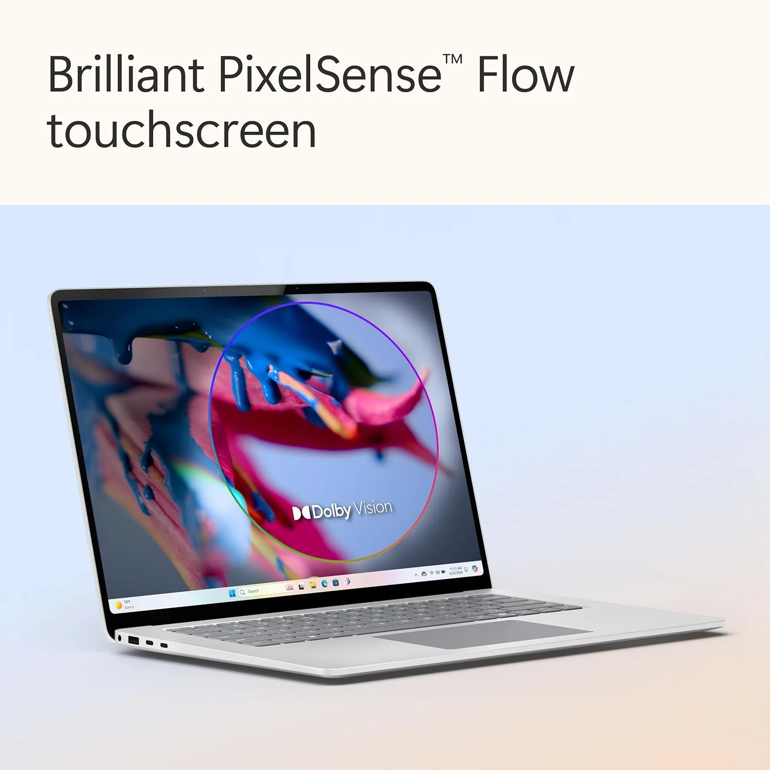 Microsoft Surface SfcLpt7 15in Eli/16/1TB CM WIN11 Microsoft Surface Laptop 7 38.1 cm (15") Touchscreen Copilot+ PC Notebook - 120 Hz - Qualcomm - 16 GB - 1 TB SSD - English Keyboard - Platinum - Qualcomm Chip - 2496 x 1664 - Windows 11 Pro - Qualcomm Adreno - PixelSense Flow - Front Camera/Webcam - 22 Hours Battery Run Time - IEEE 802.11be Wireless LAN Standard view 2