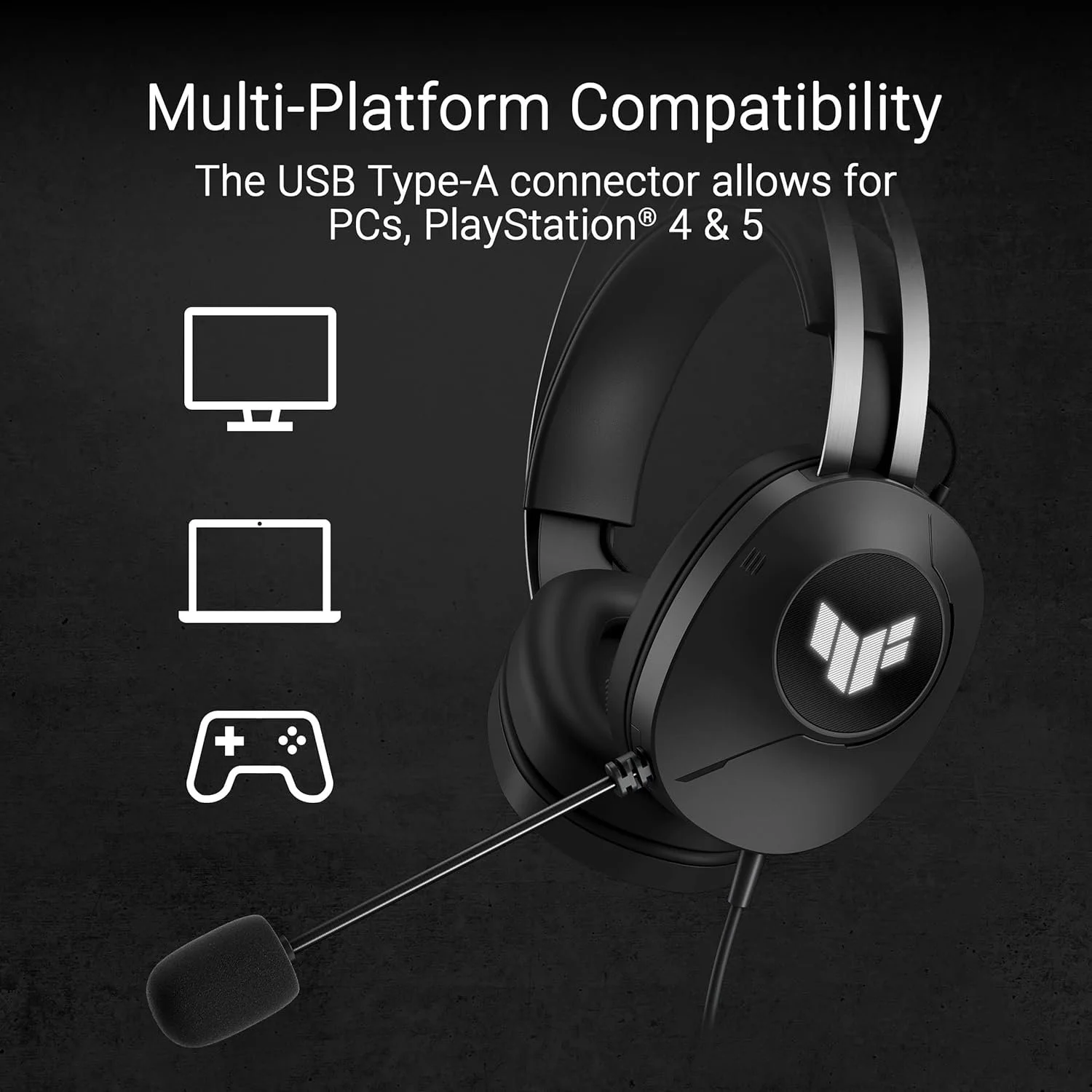 ASUS 90YH044B-BHUA00 ASUS TUF H1 Gen II 7.1 Surround Gaming Headset view 3