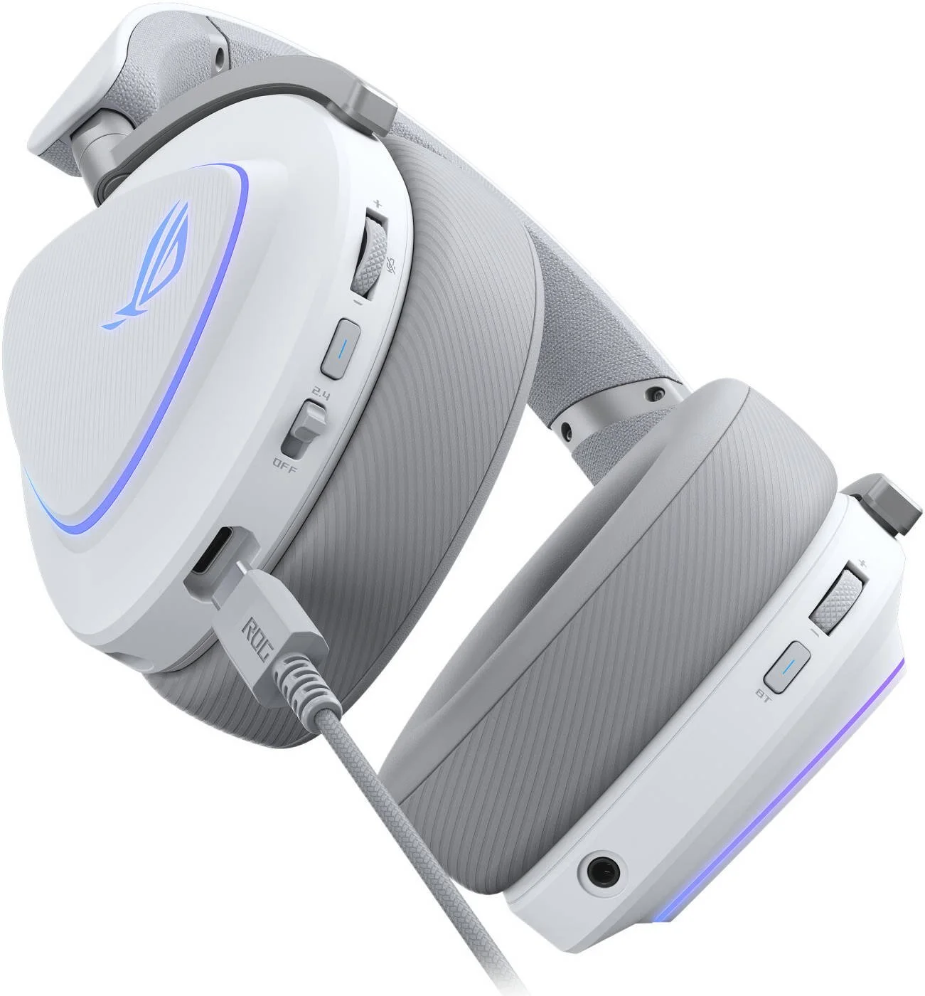 ASUS 90YH03W0-BHUA10 ASUS ROG DELTA II - Tri-mode Wireless SpeedNova Gaming Headset - White view 3