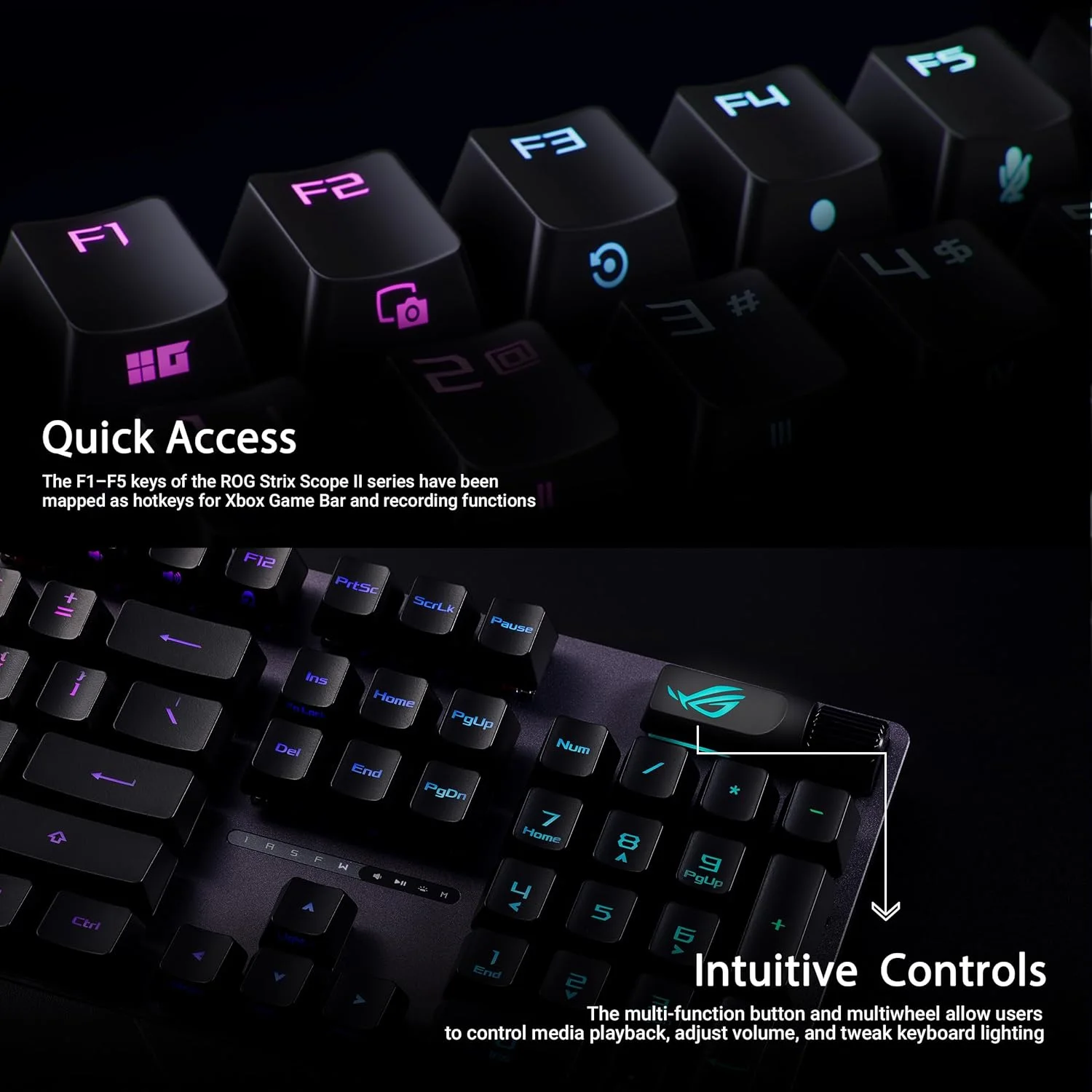 ASUS 90MP0350-BKUA00 ASUS ROG Strix Scope II RX Optical Mechanical Gaming Keyboard - ROG RX Optical Mechanical Switch view 4