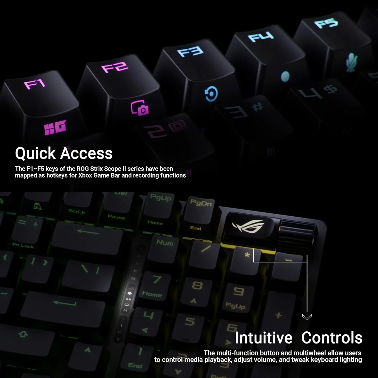 ASUS 90MP037B-BKUA00 ASUS ROG Strix Scope II 96% Wireless Mechanical Gaming Keyboard - ROG NX Storm Switch view 4