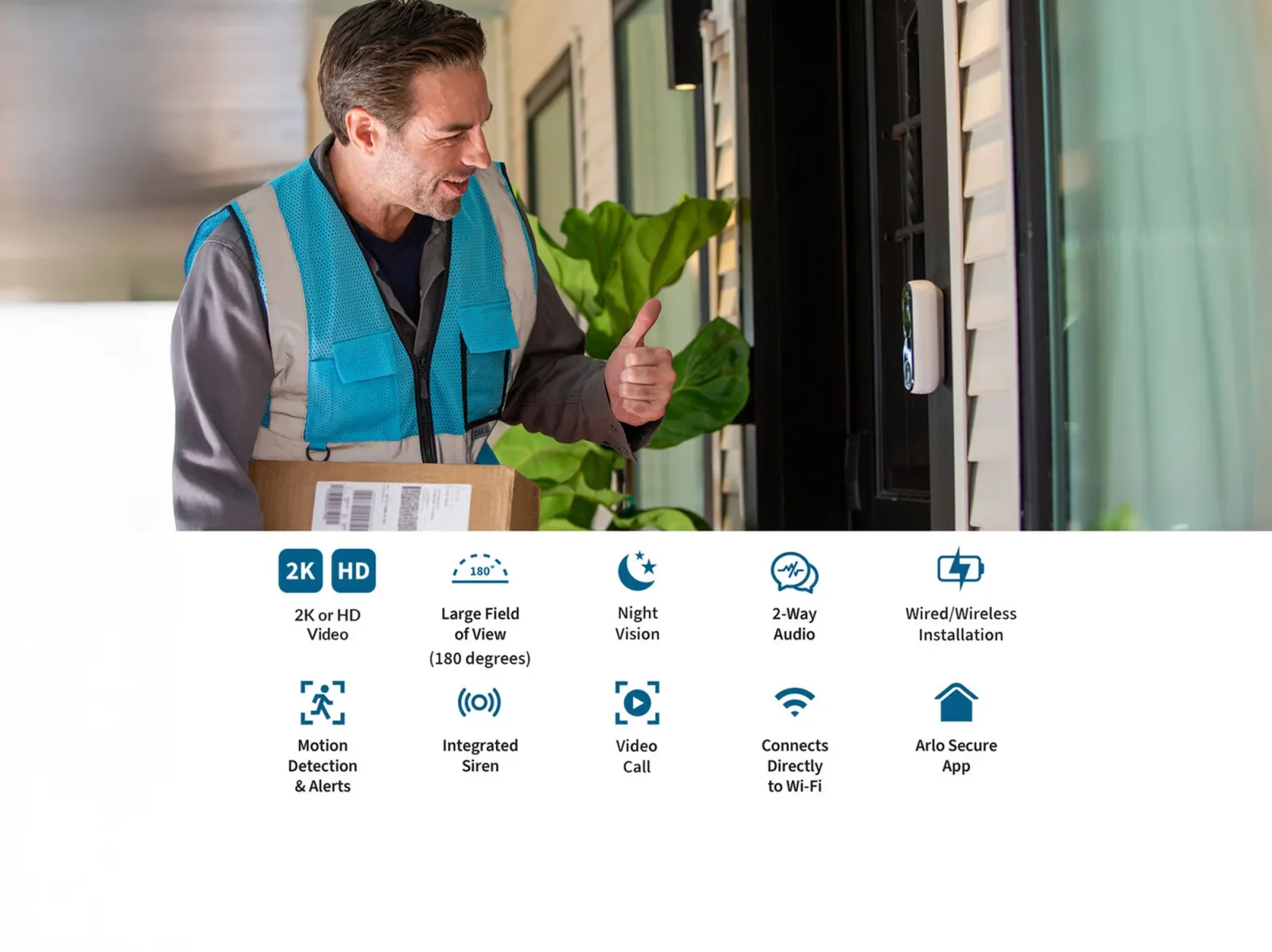 Arlo AVD4001-100APS Arlo Essential Video Doorbell Wire-Free view 4